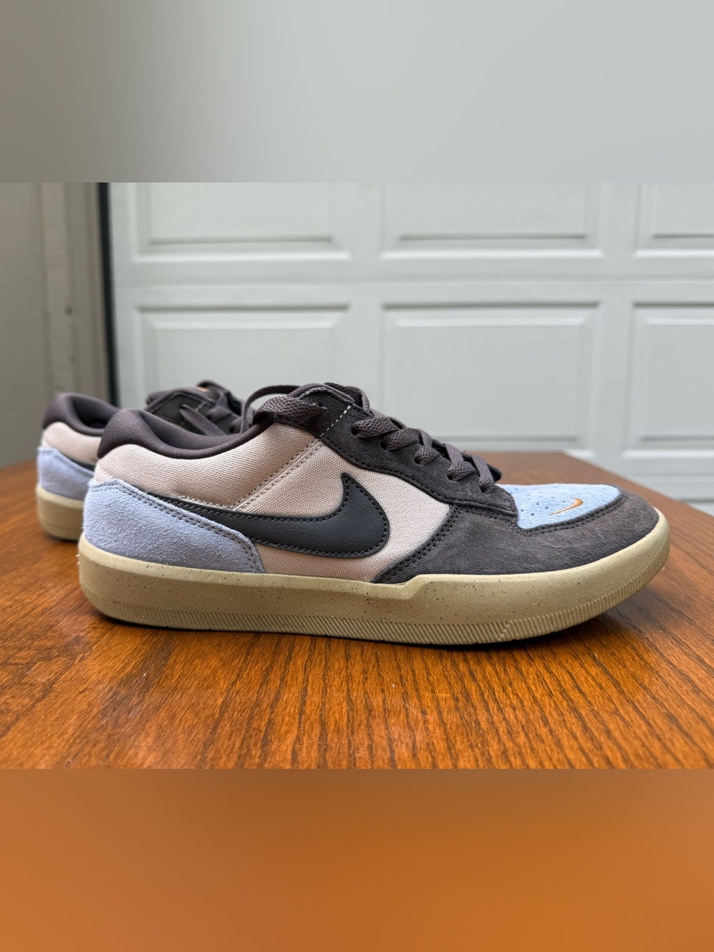 Nike SB Force 58 Men’s 9.5 Gray Blue Suede Skate Sneakers Gum Sole